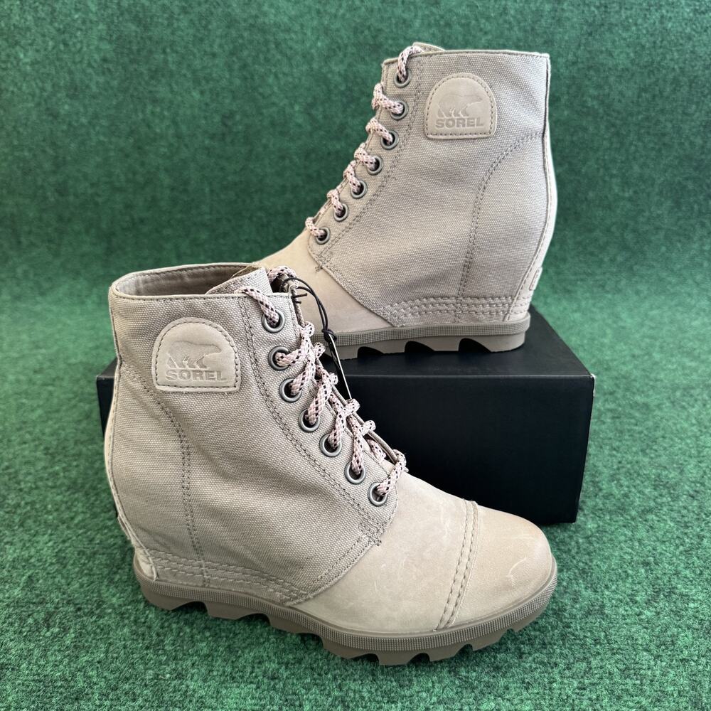 Sorel Joan of Arctic Wedge II PDX Bootie Women's Size 8.5 Omega Taupe Wet Sand
